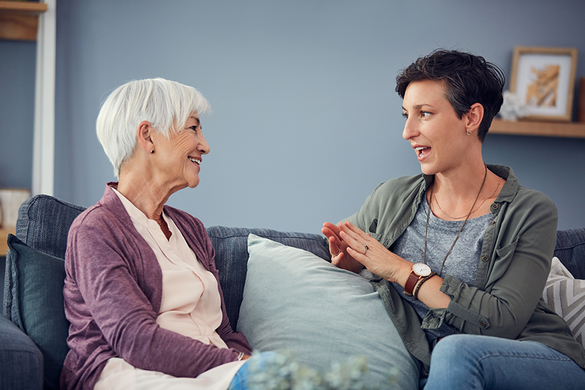 Theyve always shared everything with each other. an affectionate young woman having a conversation with her senior mother in their living room at home 